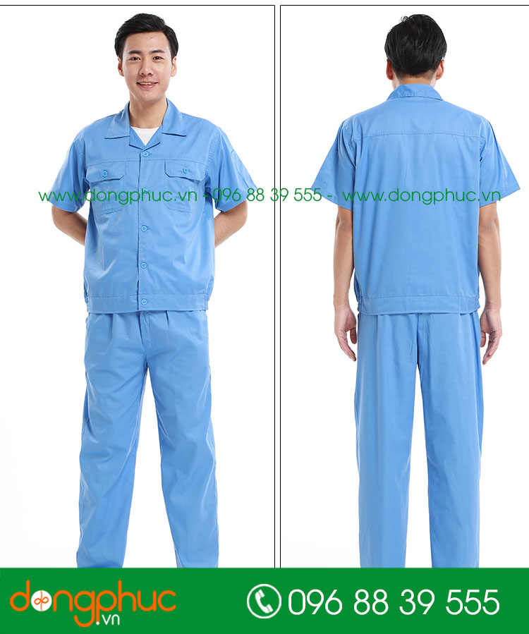 Mẫu bảo hộ màu xanh cộc tay